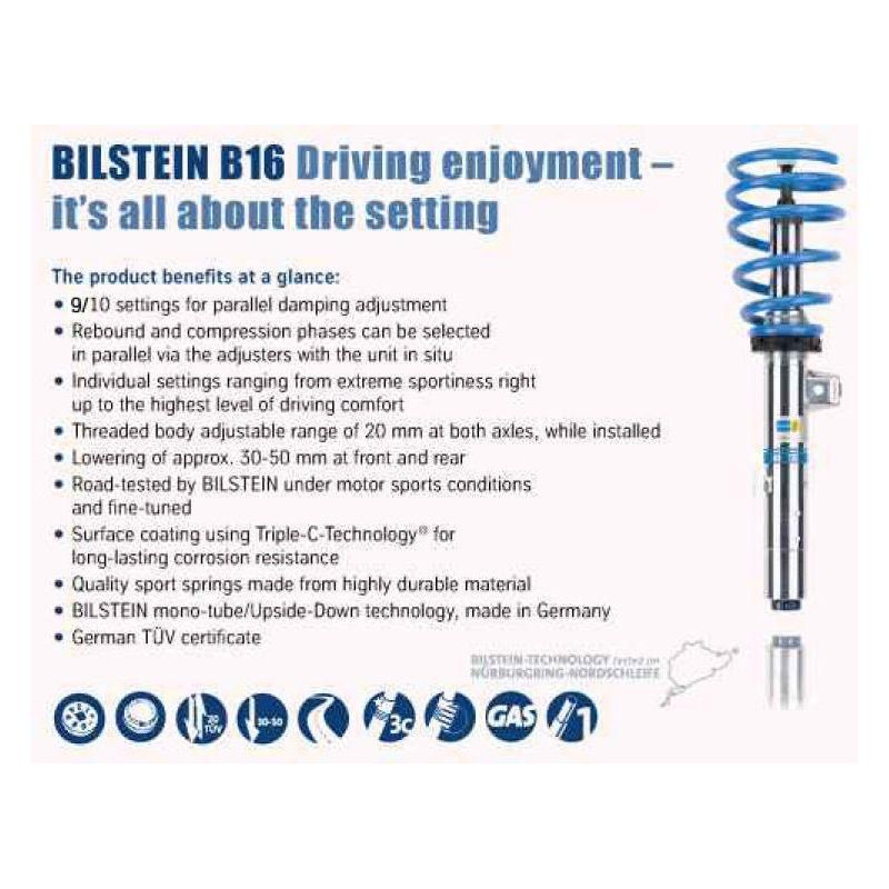 Bilstein B16 (PSS10) 2014-2015 Mini Cooper Base/S Front & Rear Performance Suspension System - SMINKpower Performance Parts BIL48-244428 Bilstein