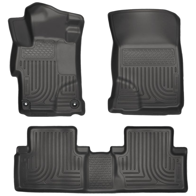 Husky Liners 2014 Honda Civic Sedan WeatherBeater Black Front & 2nd Seat Floor Liners-Floor Mats - Rubber-Husky Liners-HSL99441-SMINKpower Performance Parts