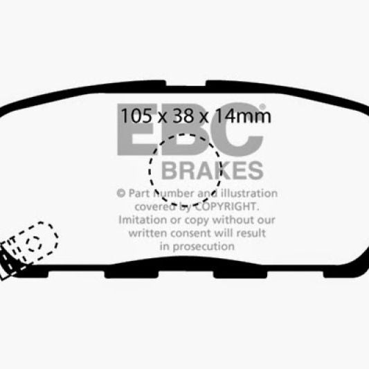 EBC 08-13 Infiniti EX35 3.5 Greenstuff Rear Brake Pads-Brake Pads - Performance-EBC-EBCDP21955-SMINKpower Performance Parts