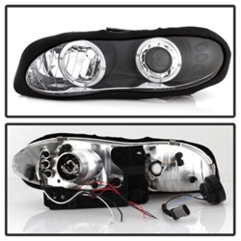 Spyder Chevy Camaro 98-02 Projector Headlights LED Halo LED Blk - Low H1 PRO-YD-CCAM98-HL-BK-Headlights-SPYDER-SPY5009234-SMINKpower Performance Parts