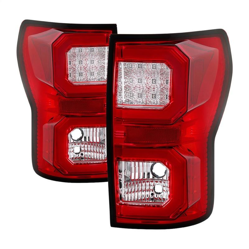 Spyder 07-13 Toyota Tundra V2 Light Bar LED Tail Lights - Red Clear ALT-YD-TTU07V2-LB-RC-Tail Lights-SPYDER-SPY5085450-SMINKpower Performance Parts