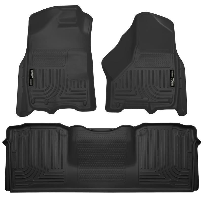 Husky Liners 10-12 Dodge Ram 2500/3500 Mega Cab WeatherBeater Combo Black Floor Liners-Floor Mats - Rubber-Husky Liners-HSL99041-SMINKpower Performance Parts