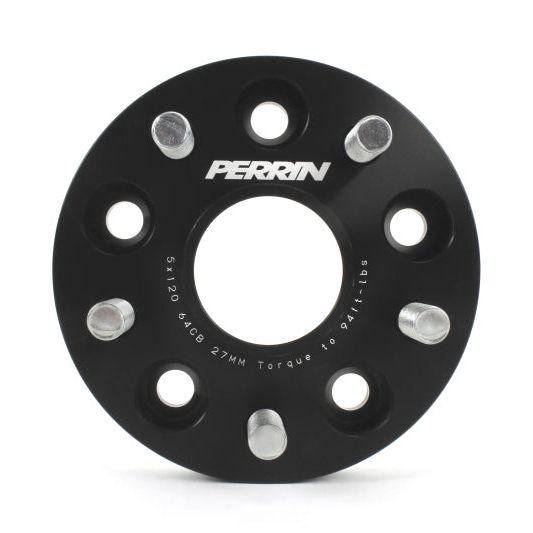 Perrin 17-18 Honda Civic Type R 64.1mm Hub 5x120 27mm Wheel Spacers (One Pair)-Wheel Spacers & Adapters-Perrin Performance-PERPHP-WHL-027BK-SMINKpower Performance Parts