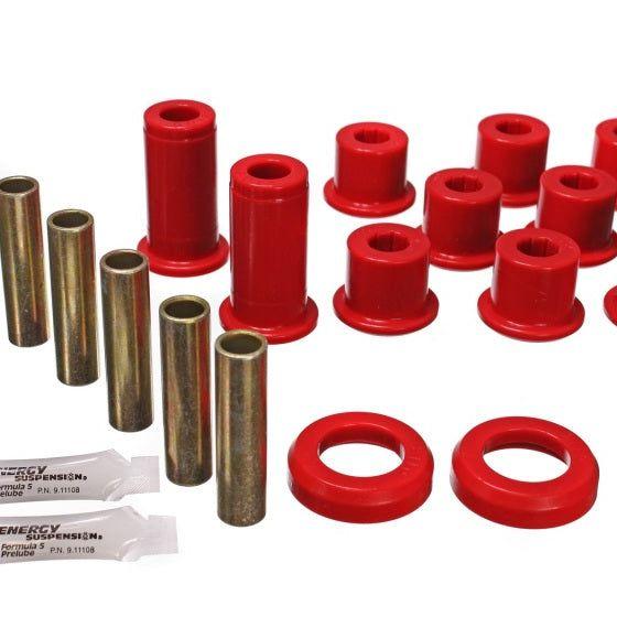 Energy Suspension 82-04 GM S-10/S-15 Pickup 2WD / 82-04 S-10 Blazer Red Rear Leaf Spring Bushing Set-Bushing Kits-Energy Suspension-ENG3.2129R-SMINKpower Performance Parts