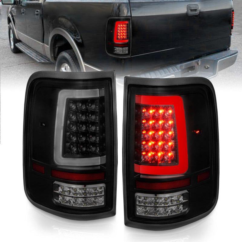 ANZO 2004-2006 Ford F-150 LED Tail Lights w/ Light Bar Black Housing Smoke Lens-Tail Lights-ANZO-ANZ311343-SMINKpower Performance Parts