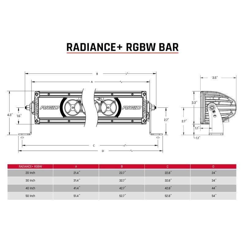 Rigid Industries Radiance+ 30in. RGBW Light Bar - SMINKpower Performance Parts RIG230053 Rigid Industries