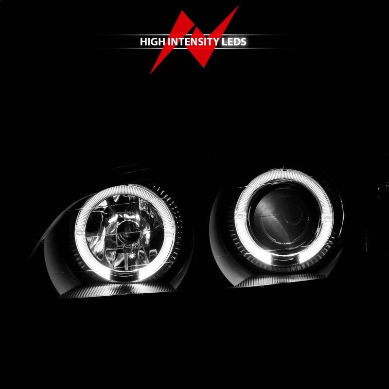 ANZO 2000-2004 Infiniti I30 Projector Headlights w/ Halo Black-Headlights-ANZO-ANZ121077-SMINKpower Performance Parts