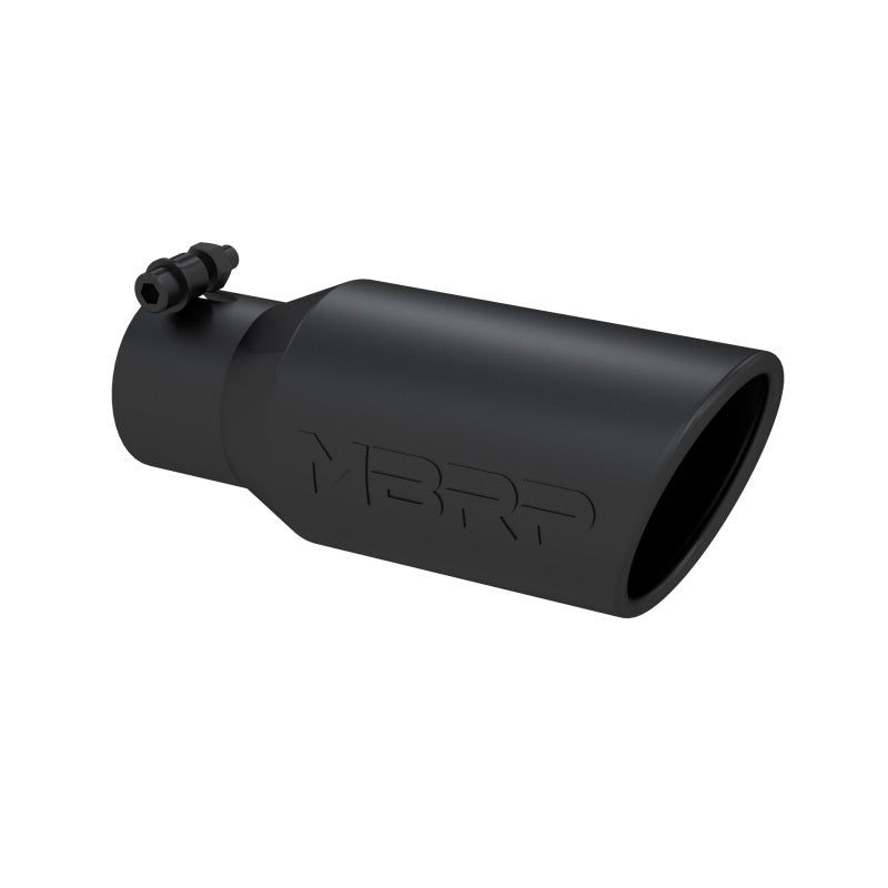 MBRP Universal Angled Rolled End Tip 4in OD / 2-3/4in Inlet / 10in Length - Black-Tips-MBRP-MBRPT5157BLK-SMINKpower Performance Parts