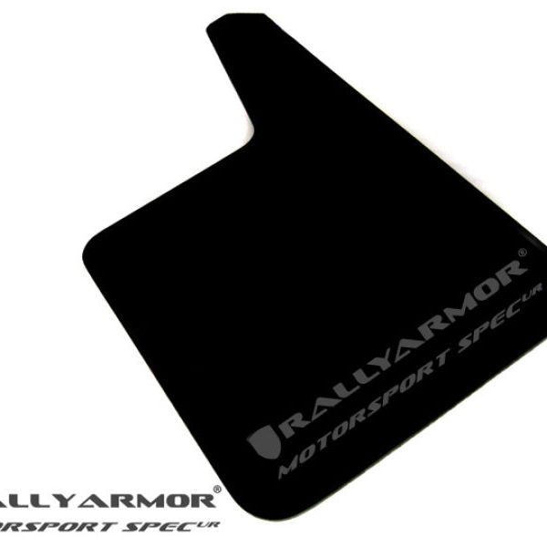 Rally Armor Universal Fit (No Hardware) Motorsport Spec Black UR Mud Flap w/ Gray Logo-Mud Flaps-Rally Armor-RALMF20-MSUR-BK/GY-SMINKpower Performance Parts
