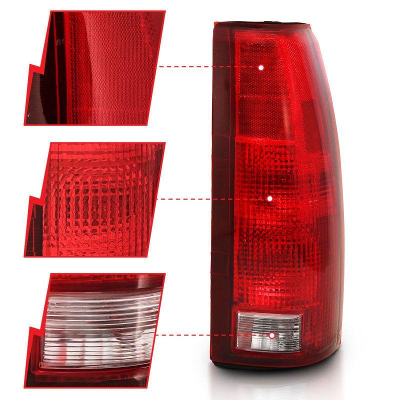 ANZO 1988-1999 Chevy C1500 Taillight Red/Clear Lens w/ Circuit Board(OE Replacement)-Tail Lights-ANZO-ANZ311300-SMINKpower Performance Parts