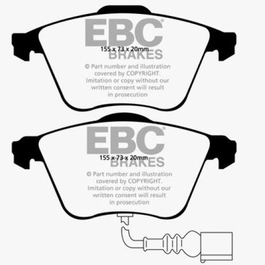 EBC 07-10 Audi TT Quattro 3.2 Redstuff Front Brake Pads-Brake Pads - Performance-EBC-EBCDP31946C-SMINKpower Performance Parts