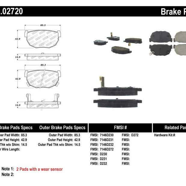 StopTech Performance 89-98 240SX Rear Brake Pads-Brake Pads - Performance-Stoptech-STO309.02720-SMINKpower Performance Parts