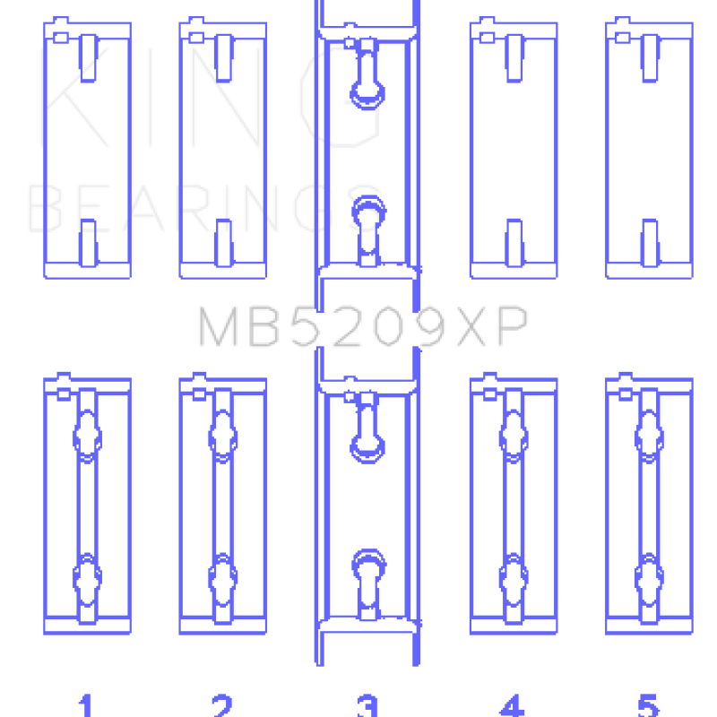 King Mitsubishi 4G63/4G64 7 Bolt 2nd Gen DSM and EVO I-IV (Size 0.25mm) Performance Main Bearing Set-Bearings-King Engine Bearings-KINGMB5209XP0.25-SMINKpower Performance Parts