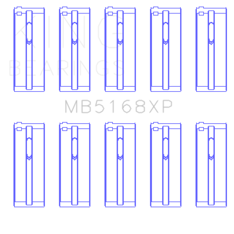 King Honda H22 50mm Journal Crankshaft Main Bearing Set - SMINKpower Performance Parts KINGMB5168XP King Engine Bearings