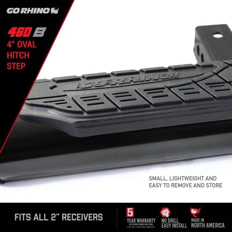 Go Rhino 4in Oval Hitch Step - Black - SMINKpower Performance Parts GOR460B Go Rhino