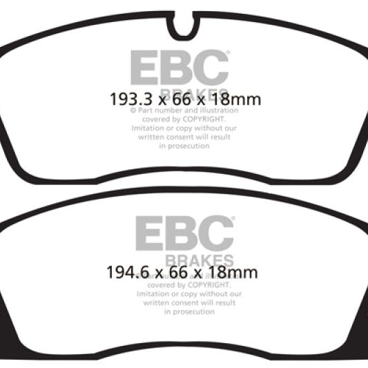 EBC 11+ Dodge Durango 3.6 Yellowstuff Front Brake Pads-Brake Pads - Performance-EBC-EBCDP41871R-SMINKpower Performance Parts