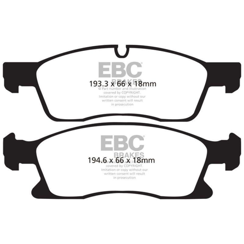 EBC 11+ Dodge Durango 3.6 Greenstuff Front Brake Pads-Brake Pads - Performance-EBC-EBCDP61871-SMINKpower Performance Parts