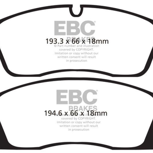 EBC 11+ Dodge Durango 3.6 Extra Duty Front Brake Pads-Brake Pads - Performance-EBC-EBCED91871-SMINKpower Performance Parts