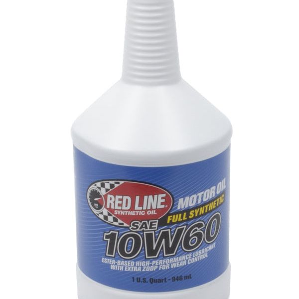 Motor Oil, High Performance, High Zinc, 10W60, Synthetic, 1 qt Bottle, Each - SMINKpower Performance Parts RED11704 Redline