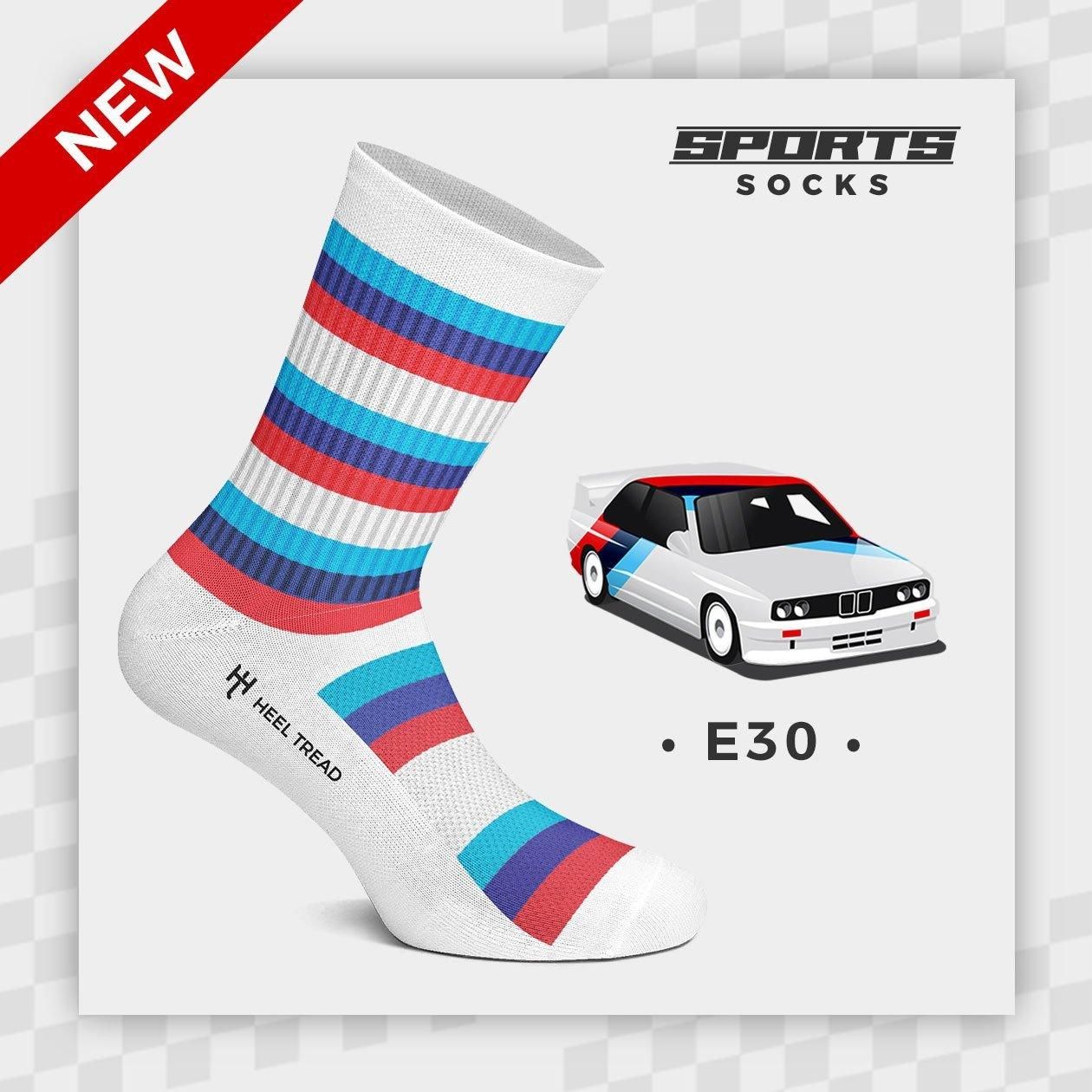 E30 Sports Socks - SMINKpower Performance Parts HT-E30-Sports-Socks-L Heel Tread