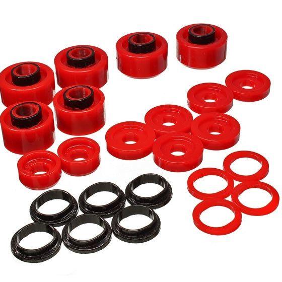 Energy Suspension 05-07 Ford F250/F350 2/4WD Red Body Mount Set-Bushing Kits-Energy Suspension-ENG4.4121R-SMINKpower Performance Parts