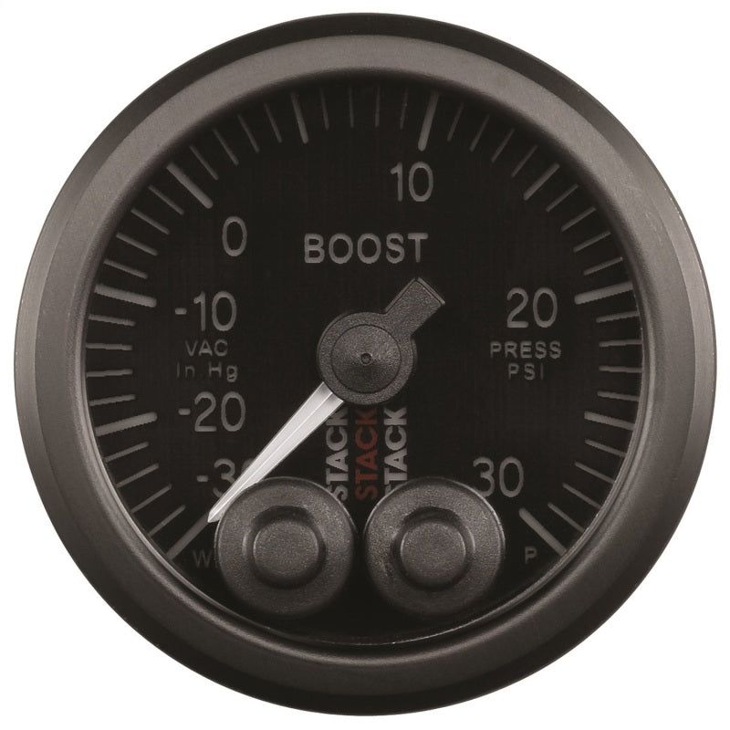 Autometer Stack Instruments 52mm -30INHG To +30PSI Pro Control Boost Pressure Gauge - Black - SMINKpower Performance Parts ATMST3512 AutoMeter