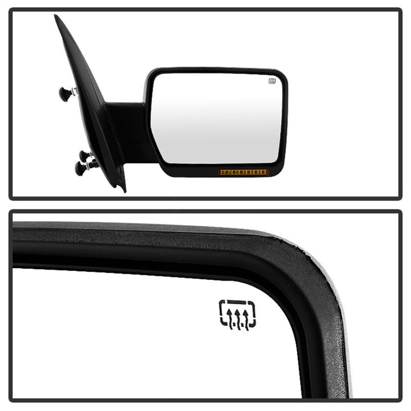 Xtune Ford F150 07-14 Power Heated Amber LED Signal OE Mirror Left MIR-03349EH-P-L-Side Mirrors-SPYDER-SPY9935336-SMINKpower Performance Parts