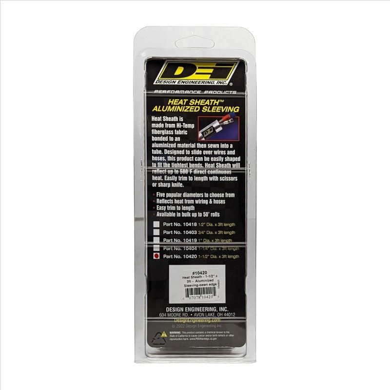 DEI Heat Sheath 1-1/2in I.D. x 3ft - Aluminized Sleeving - Sewn Edge - SMINKpower Performance Parts DEI10420 DEI