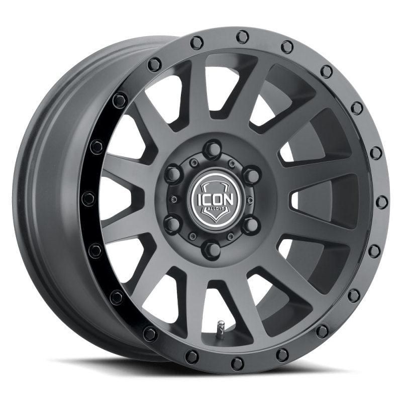 ICON Compression 17x8.5 6x5.5 0mm Offset 4.75in BS 106.1mm Bore Double Black Wheel - SMINKpower Performance Parts ICO2017858347DB ICON