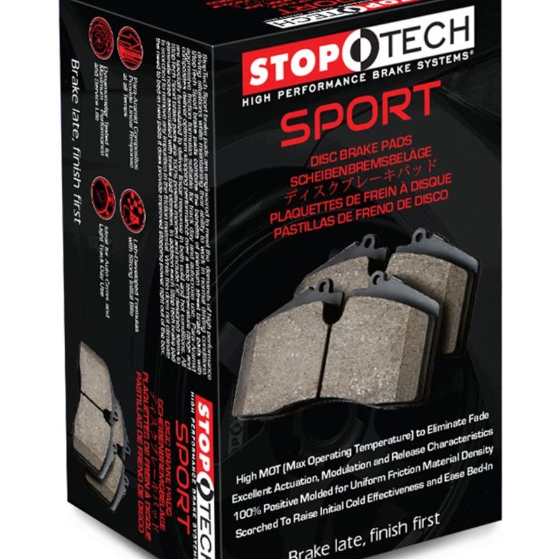 StopTech 03-06 Mitsubishi Lancer Sport Brake Pads w/Shims and Hardware - Rear-Brake Pads - Performance-Stoptech-STO309.09611-SMINKpower Performance Parts