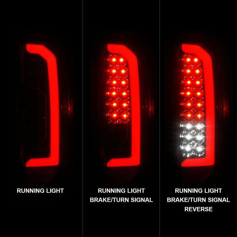 ANZO 15-21 Chevrolet Colorado Full LED Tail Lights w/ Red Lightbar Black Housing Smoke Lens - SMINKpower Performance Parts ANZ311433 ANZO