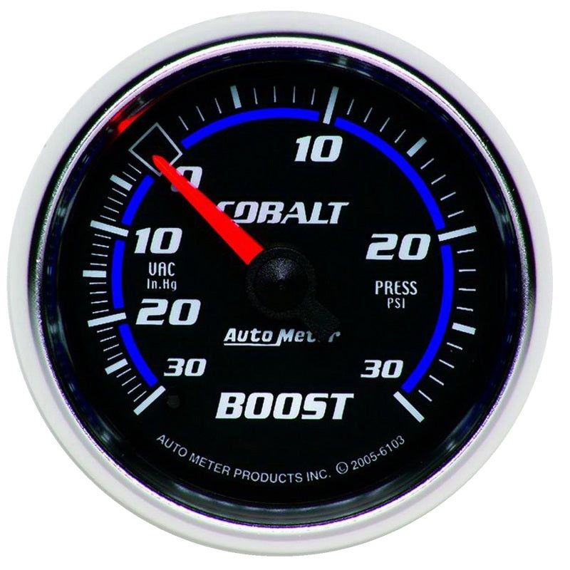 Autometer Cobalt 52mm 30psi mechanical Boost Gauge-Gauges-AutoMeter-ATM6103-SMINKpower Performance Parts