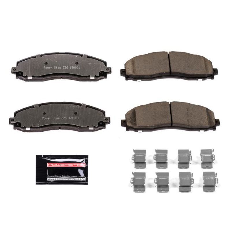 Power Stop 13-19 Ford F-250 Super Duty Rear Z36 Truck & Tow Brake Pads w/Hardware-Brake Pads - Performance-PowerStop-PSBZ36-1691-SMINKpower Performance Parts