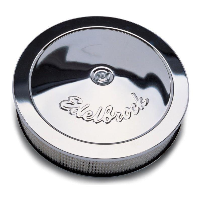 Edelbrock Air Cleaner Pro-Flo Series Round Steel Top Paper Element 14In Dia X 3 75In Dropped Base-Air Filters - Universal Fit-Edelbrock-EDE1221-SMINKpower Performance Parts