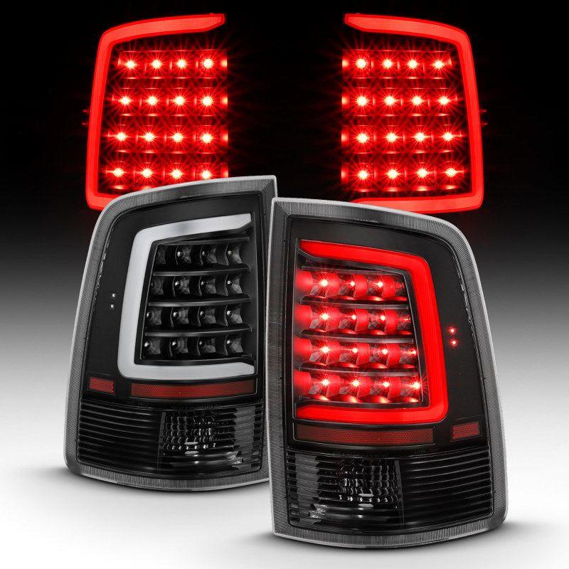 ANZO 2009-2018 Dodge Ram 1500 LED Taillight Plank Style Black w/Clear Lens-Tail Lights-ANZO-ANZ311318-SMINKpower Performance Parts