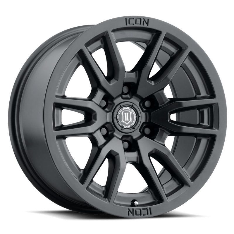 ICON Vector 6 17x8.5 6x5.5 25mm Offset 5.75in BS 95.1mm Bore Satin Black Wheel - SMINKpower Performance Parts ICO2417859057SB ICON