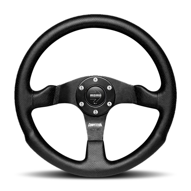 Momo Competition Steering Wheel 350 mm - Black AirLeather/Black Spokes - SMINKpower Performance Parts MOMCOM35BK0B MOMO