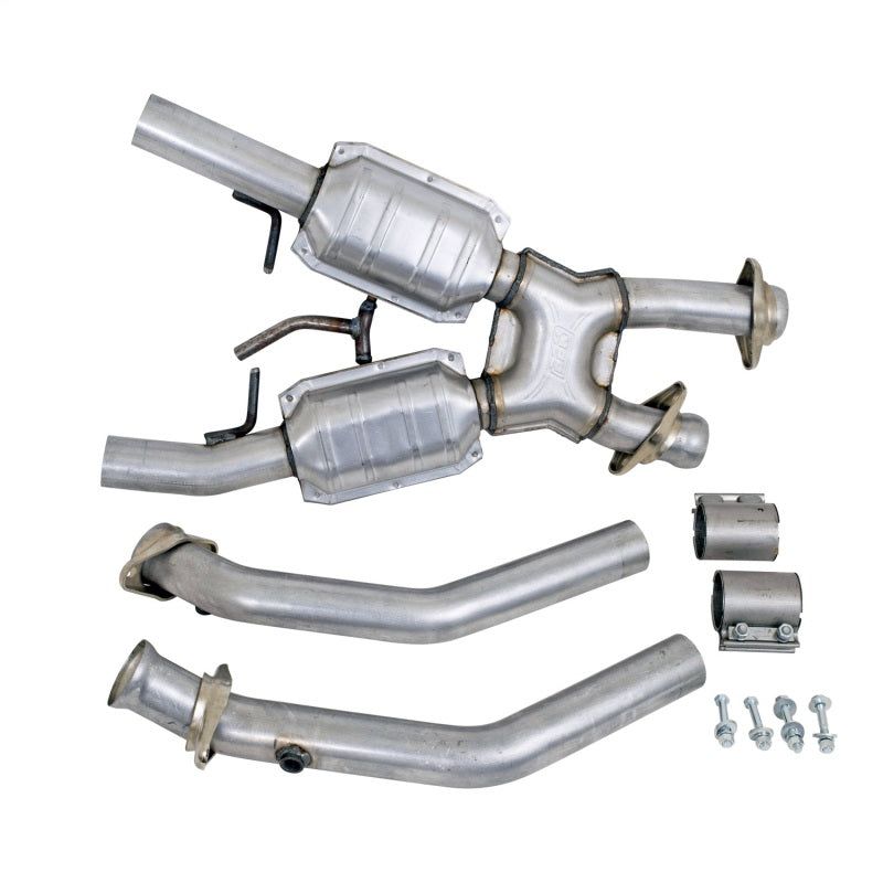 BBK 86-93 Mustang 5.0 High Flow X Pipe With Catalytic Converters - 2-1/2-Catback-BBK-BBK1662-SMINKpower Performance Parts