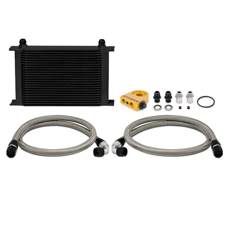 Mishimoto Universal Thermostatic 25 Row Oil Cooler Kit (Black Cooler)-Oil Coolers-Mishimoto-MISMMOC-UHTBK-SMINKpower Performance Parts