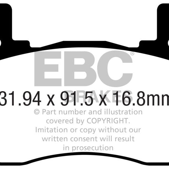 EBC 2019+ Genesis G70 2.0T (Brembo) Yellowstuff Rear Brake Pads-Brake Pads - Performance-EBC-EBCDP42357R-SMINKpower Performance Parts