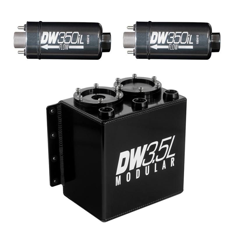 DeatschWerks 3.5L Modular Surge Tank (Incl. 2 DW350iL In-Line Fuel Pump) - SMINKpower Performance Parts DWK6-352-35ST DeatschWerks