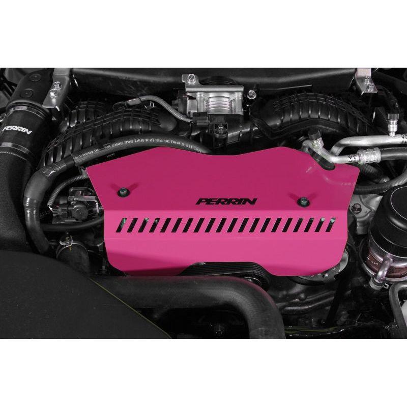 Perrin 2022+ Subaru WRX Pulley Cover - Hyper Pink - SMINKpower Performance Parts PERPSP-ENG-153HP Perrin Performance