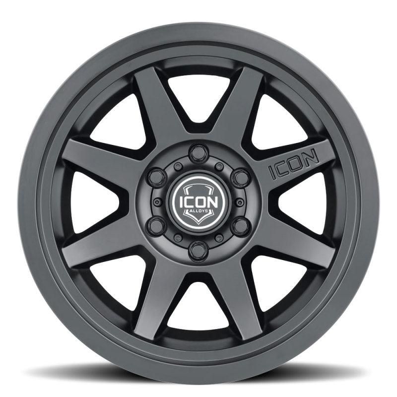 ICON Rebound 17x8.5 6x5.5 0mm Offset 4.75in BS 106.1mm Bore Satin Black Wheel - SMINKpower Performance Parts ICO1917858347SB ICON
