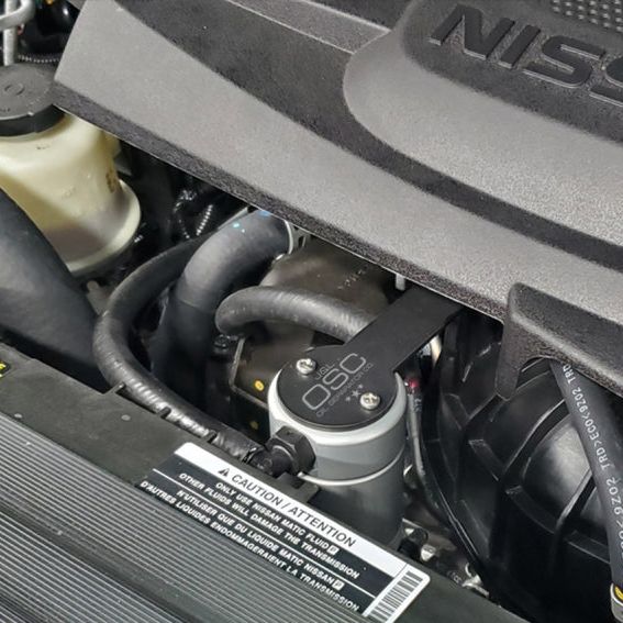J&amp;L 16-24 Nissan Titan 5.6L Passenger Side Oil Separator 3.0 - Clear Anodized-Oil Separators-J&L-JLT3108P-C-SMINKpower Performance Parts