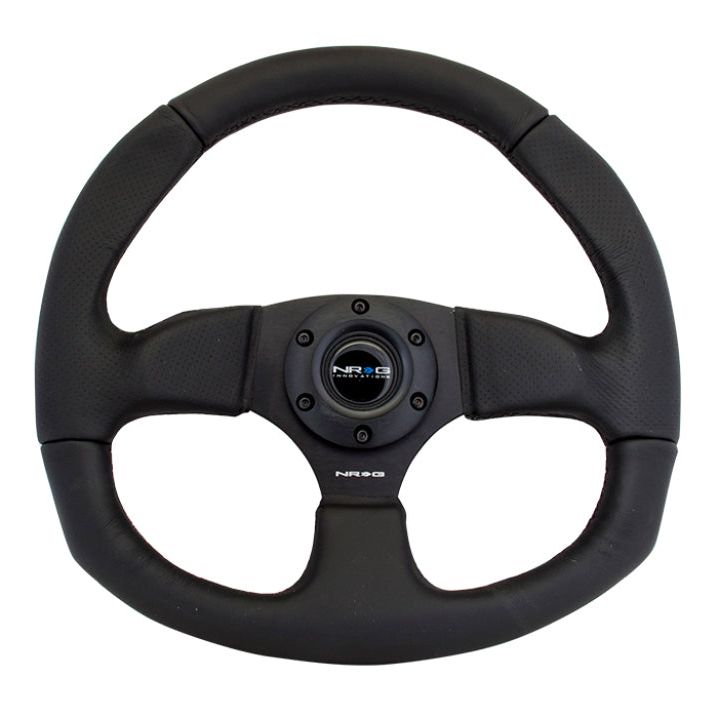 NRG Reinforced Steering Wheel (320mm Horizontal / 330mm Vertical) Leather w/Black Stitching-Steering Wheels-NRG-NRGRST-009R-SMINKpower Performance Parts