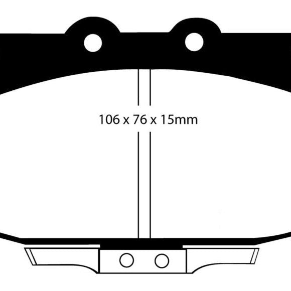 EBC 86-89 Mazda RX7 2.4 (1.3 Rotary)(Vented Rear Rotors) Yellowstuff Front Brake Pads-Brake Pads - Performance-EBC-EBCDP4763R-SMINKpower Performance Parts