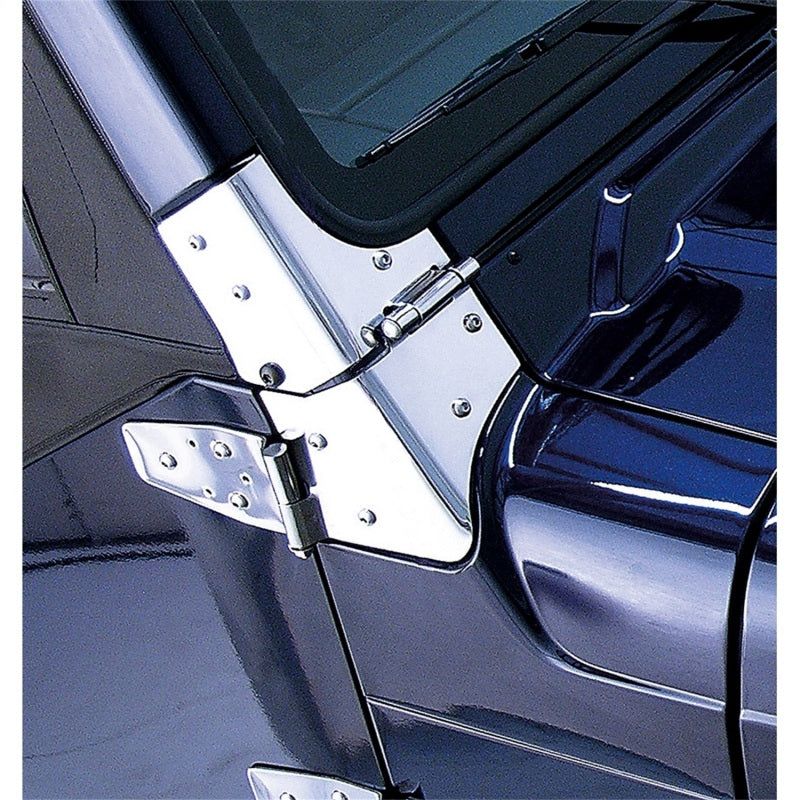 Rugged Ridge 97-06 Jeep Wrangler Stainless Steel Windshield Hinges - SMINKpower Performance Parts RUG11112.02 Rugged Ridge