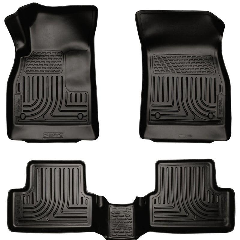 Husky Liners 11-12 Chevrolet Cruze WeatherBeater Combo Black Floor Liners-Floor Mats - Rubber-Husky Liners-HSL98161-SMINKpower Performance Parts