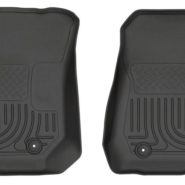 Husky Liners 14 Jeep Wrangler 2/4 Door Weatherbeater Black Front Floor Liners-Floor Mats - Rubber-Husky Liners-HSL18041-SMINKpower Performance Parts