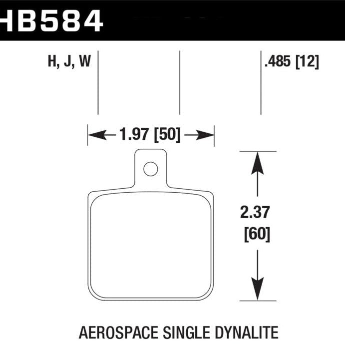 Hawk Aerospace Single Dynalite 12mm Thickness DTC-30 Race Brake Pads - SMINKpower Performance Parts HAWKHB584W.485 Hawk Performance